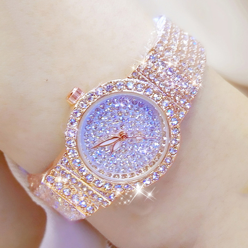 Jewelry Diamond Watches - BS นาฬิกาผู้หญิงแบรนด์หรูที่มีชื่อเสียงนาฬิกาข้อมือสตรีประดับเพชรนาฬิกาข้อมือขนาดเล็กของผู้หญิงนาฬิกาทองคำสีกุหลาบผู้หญิง montre Femme