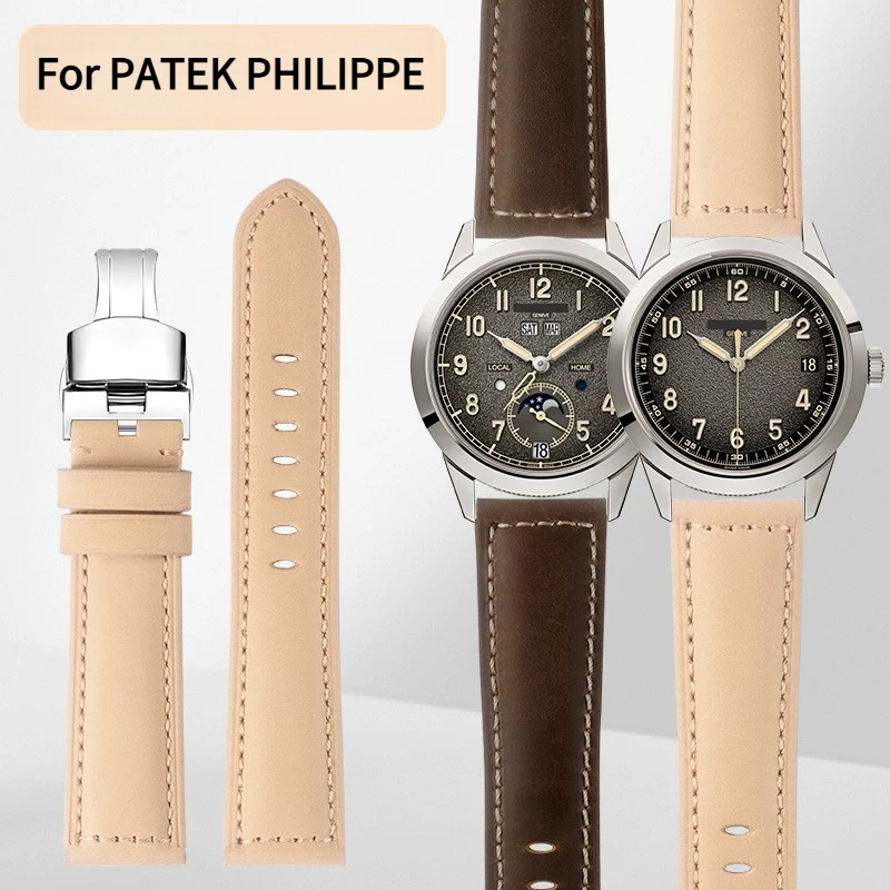 Patek Philippe Watch Calatrava - สายนาฬิกาแบบขยายได้ หนังแท้ สำหรับ PATEK PHILIPPE CALATRAVA