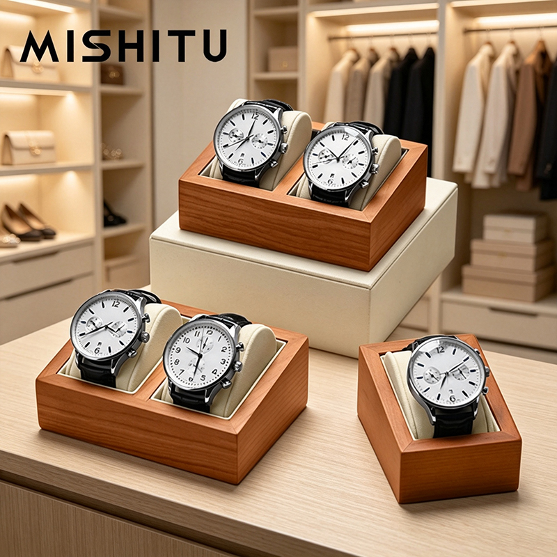 Jewelry Organizer Watches - กล่องเก็บนาฬิกาข้อมือไม้แท้ MISHITU สำหรับผู้ชาย กล่องจัดเก็บนาฬิกาข้อมือแบบ 1/2 ช่อง