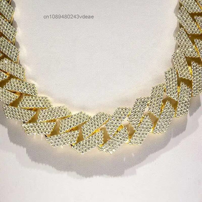 Hip Hop Chain Necklace - สร้อยคอคิวบันฮิปฮอปแบบสั่งทำพิเศษ เงินแท้ S925 ขนาด 24 มม.