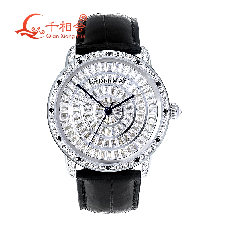 Vvs Jewelry Watches - Full Moissanite baguette นาฬิกาข้อมือหรูหรานาฬิกาผู้ชายนาฬิกาข้อมือ D สีขาว