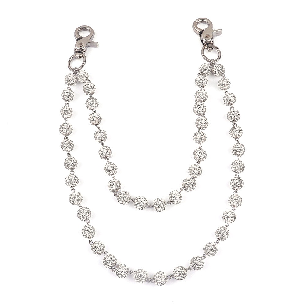 Hip Hop Chain Necklace - Harajuku Street Hip Hop กางเกง Rhinestone