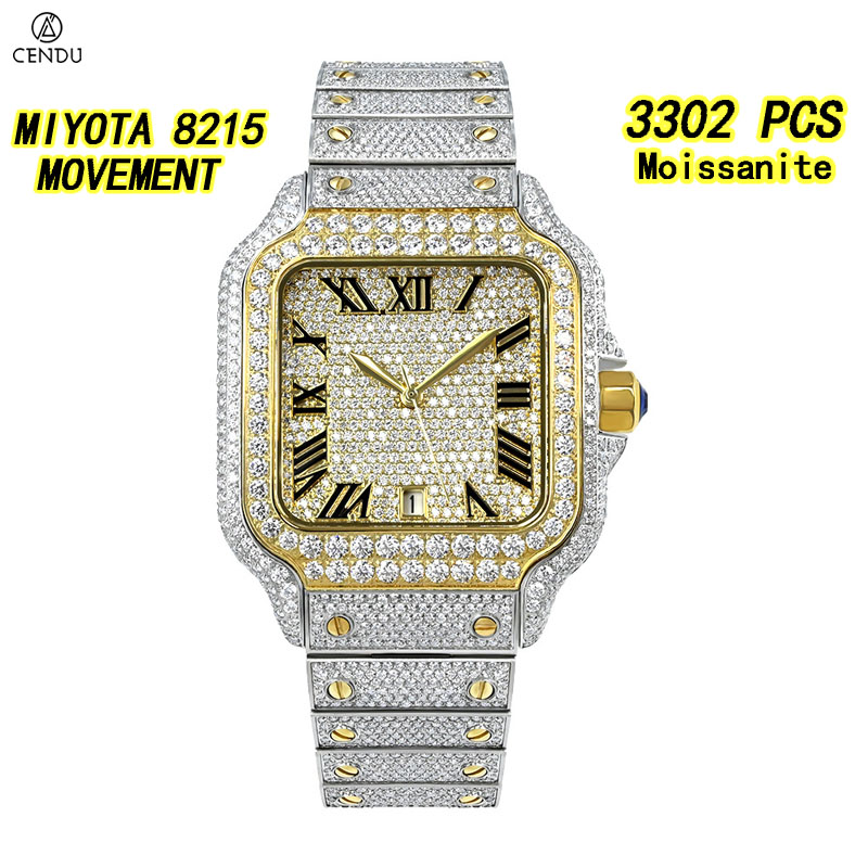 Vvs Jewelry Watches - นาฬิกาหรูหรา VVS Moissanite สำหรับผู้ชาย ระบบกลไก Miyota