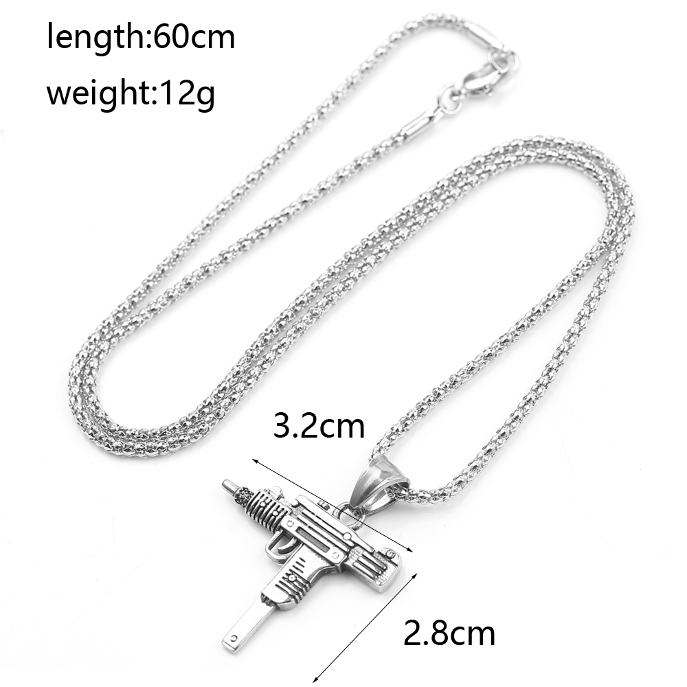 จี้สร้อยคอรูปปืนอูซี่สไตล์พังก - Hip Hop Chain Necklace บทวิจารณ์และราคา