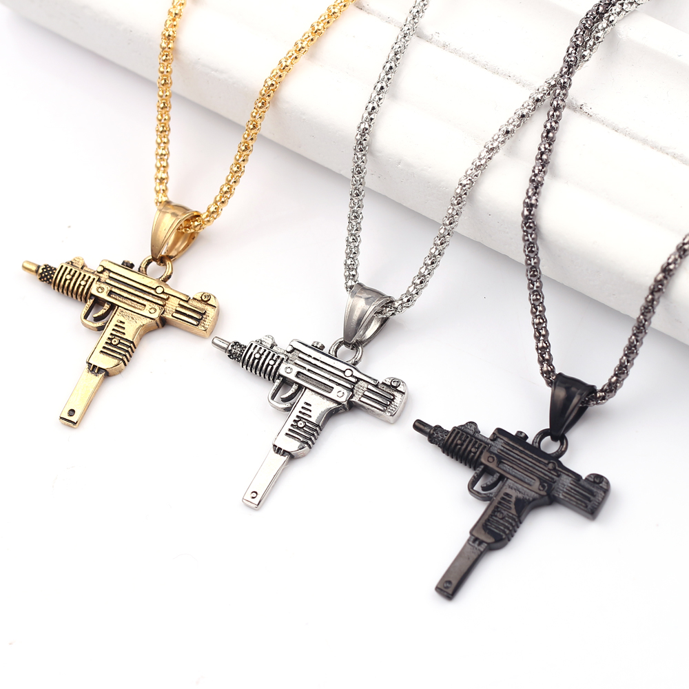 จี้สร้อยคอรูปปืนอูซี่สไตล์พังก - Hip Hop Chain Necklace บทวิจารณ์และราคา