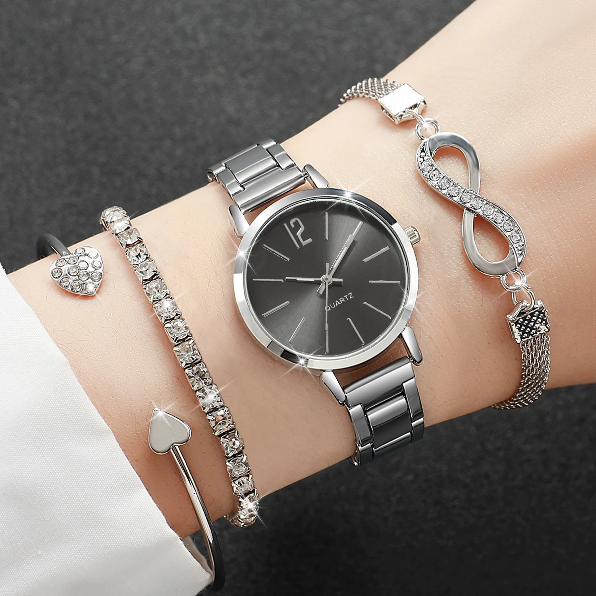 ชุดนาฬิกาข้อมือผู้หญิงแฟชั่น 4 - Jewelry Diamond Watches บทวิจารณ์และราคา