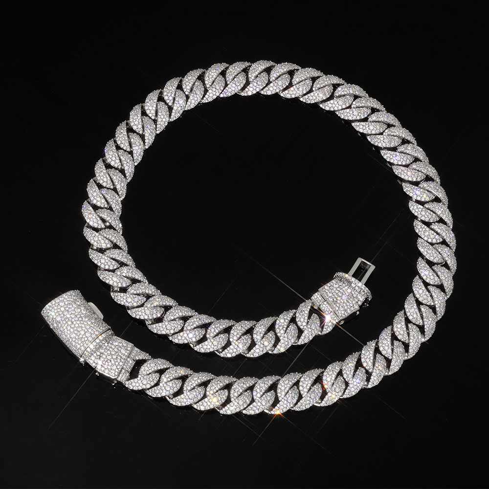 สร้อยคิวบาลิงค์ประดับเพชร 3 แถ - Hip Hop Chain Necklace บทวิจารณ์และราคา