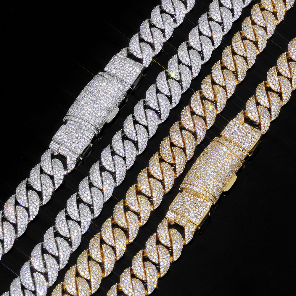 สร้อยคิวบาลิงค์ประดับเพชร 3 แถ - Hip Hop Chain Necklace บทวิจารณ์และราคา