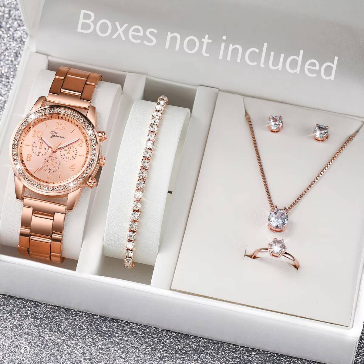 6 ชิ้น/เซ็ตแฟชั่นไรน์สโตนนาฬิก - Jewelry Clasp Watches บทวิจารณ์และราคา