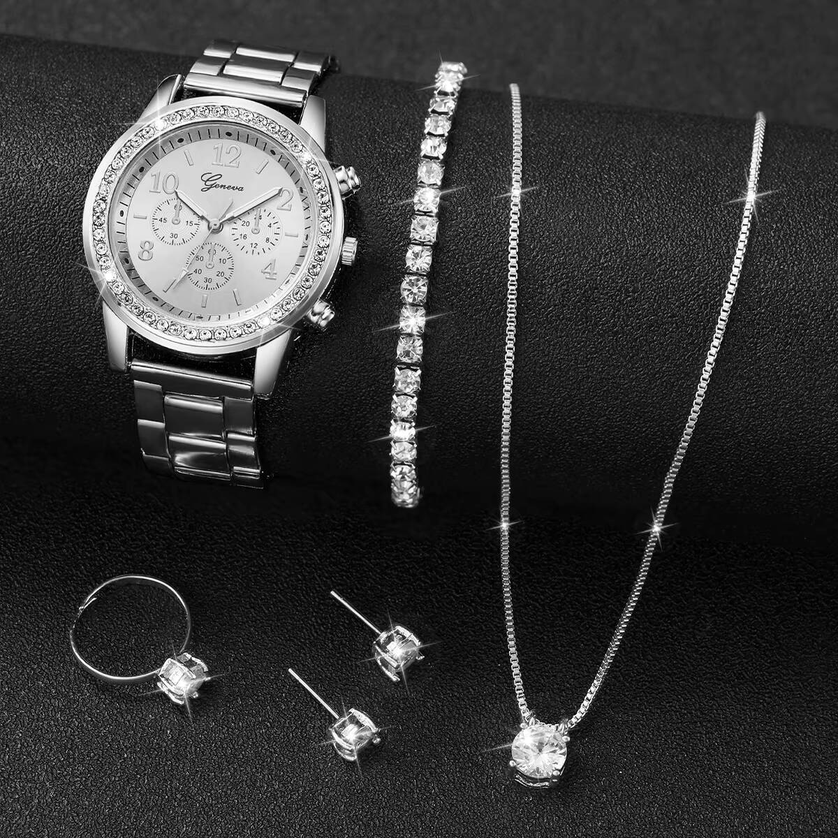 6 ชิ้น/เซ็ตแฟชั่นไรน์สโตนนาฬิก - Jewelry Clasp Watches บทวิจารณ์และราคา