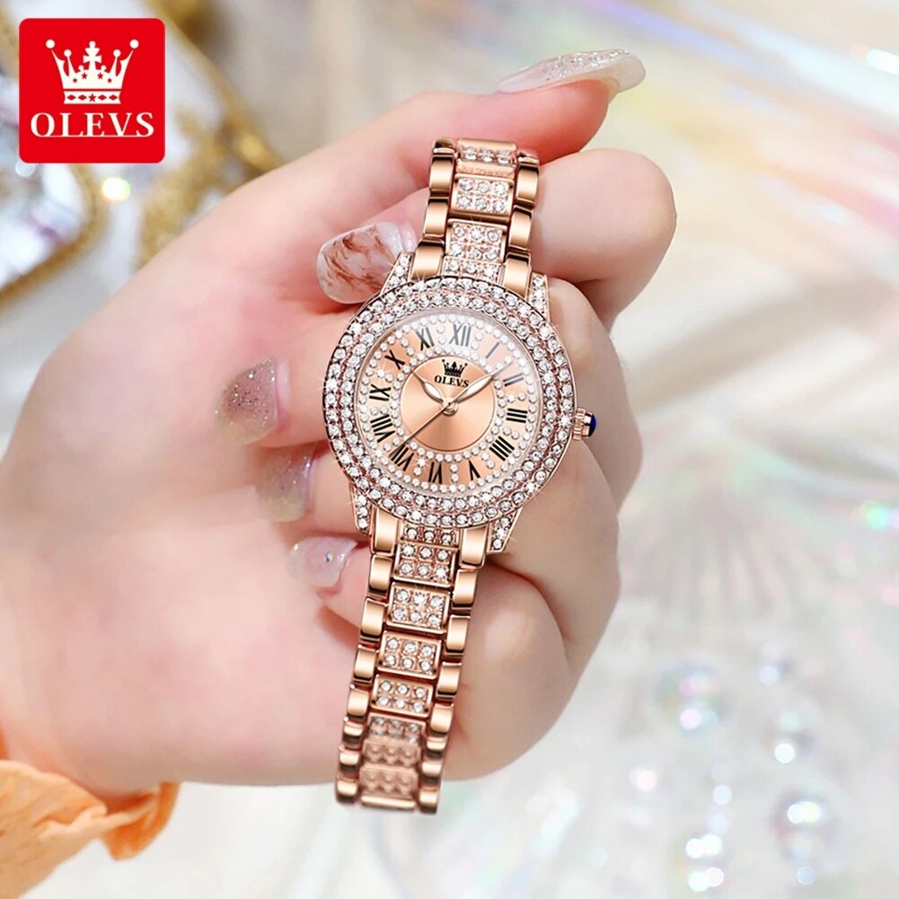 OLEVS 9943นาฬิกาควอทซ์เพชรออริ - Jewelry Diamond Watches บทวิจารณ์และราคา