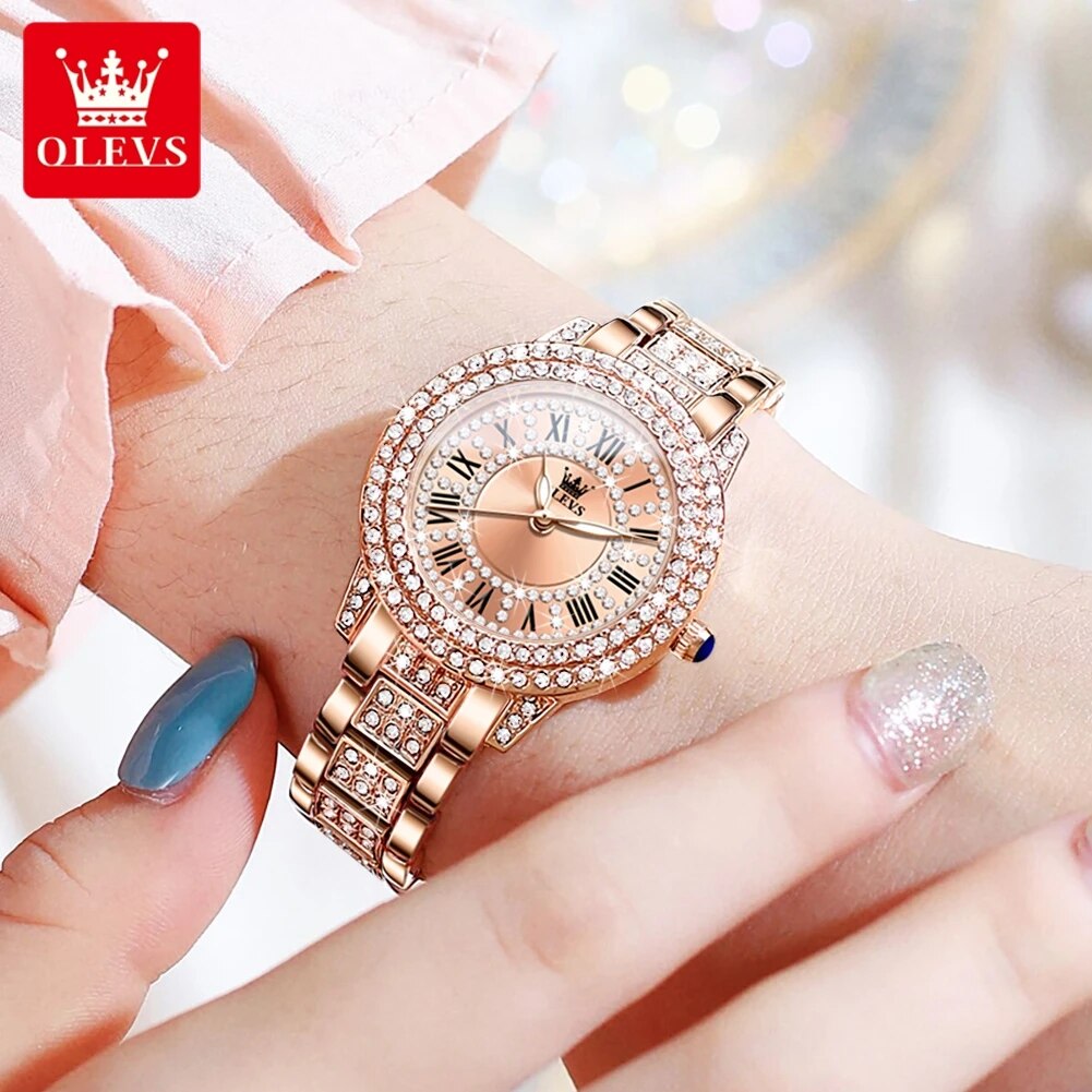 OLEVS 9943นาฬิกาควอทซ์เพชรออริ - Jewelry Diamond Watches บทวิจารณ์และราคา