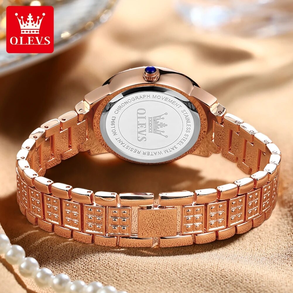OLEVS 9943นาฬิกาควอทซ์เพชรออริ - Jewelry Diamond Watches บทวิจารณ์และราคา
