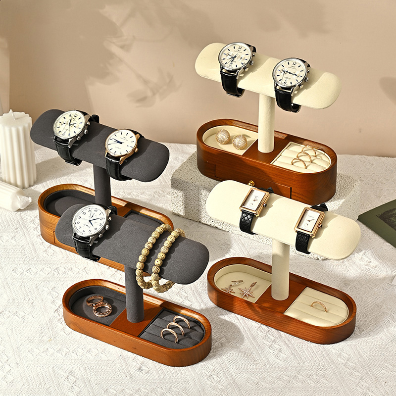 Oirlv ไม้เนื้อแข็งนาฬิกาออแกไน - Jewelry Organizer Watches บทวิจารณ์และราคา