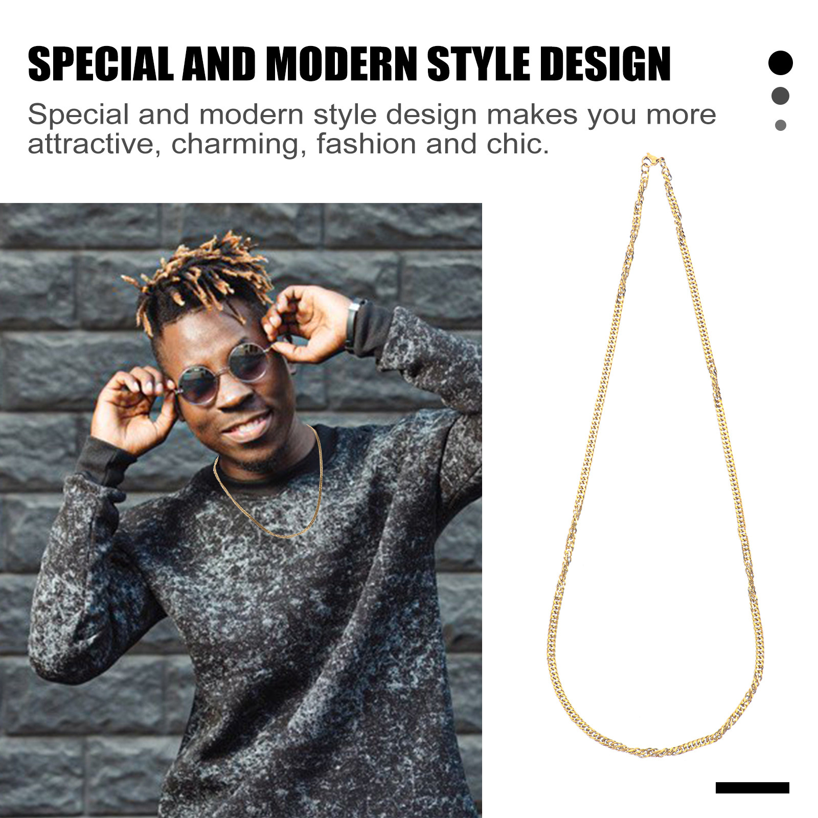 1 ชิ้น สร้อยคอโซ่แบบหัวเข็มขัด - Hip Hop Chain Necklace บทวิจารณ์และราคา