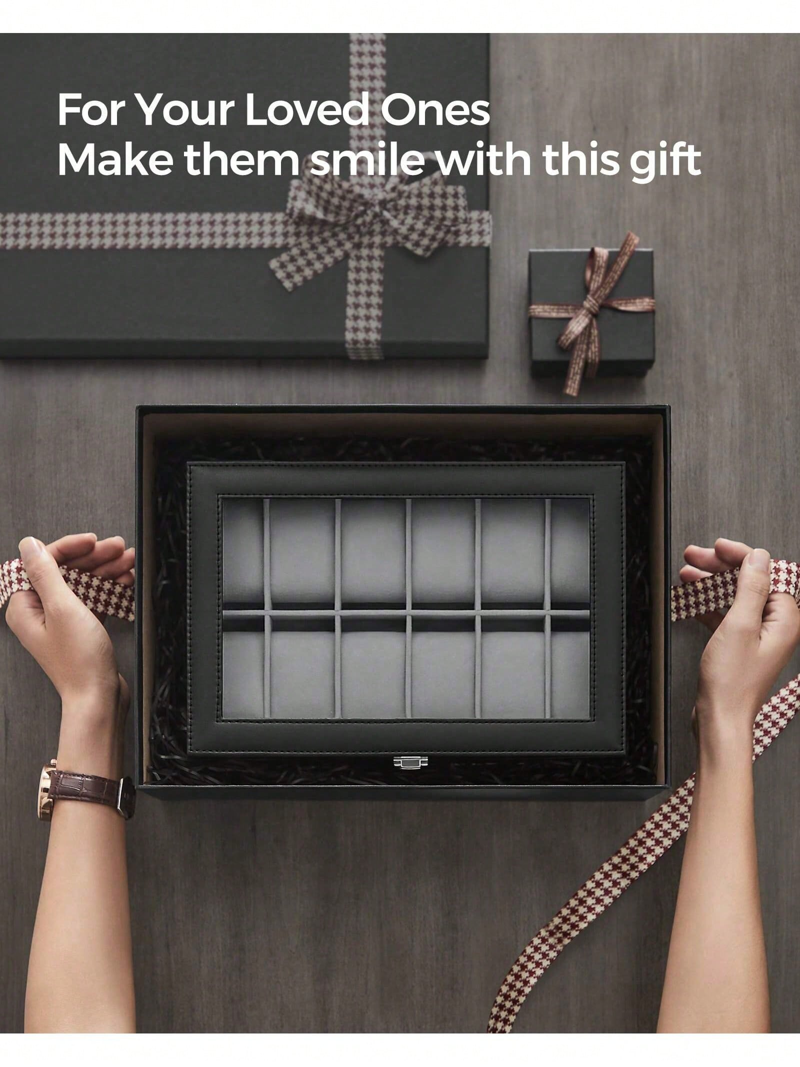 กล่องเก็บนาฬิกาแบบล็อคได้ 12 ช - Jewelry Organizer Watches บทวิจารณ์และราคา