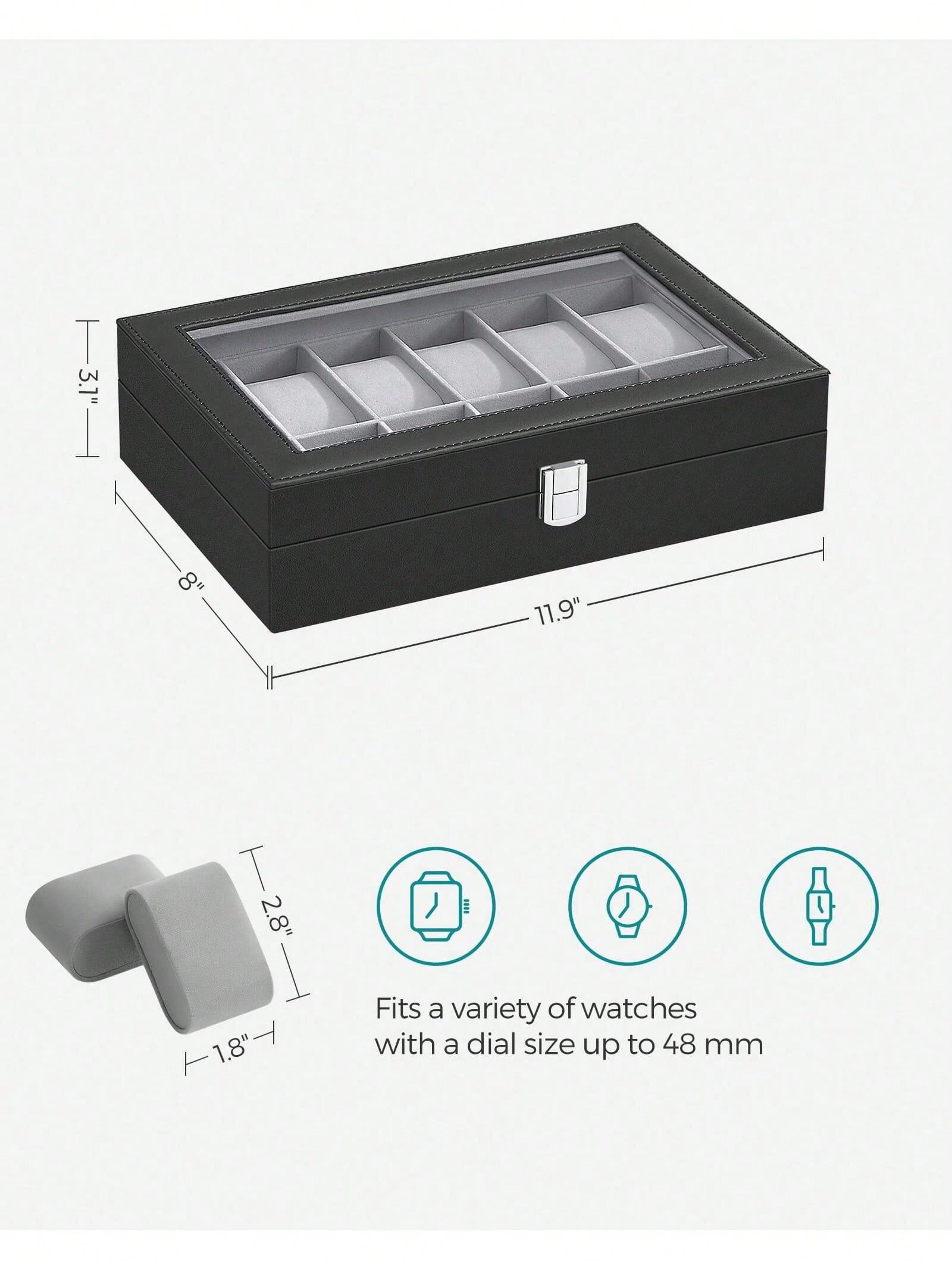 กล่องเก็บนาฬิกาแบบล็อคได้ 12 ช - Jewelry Organizer Watches บทวิจารณ์และราคา