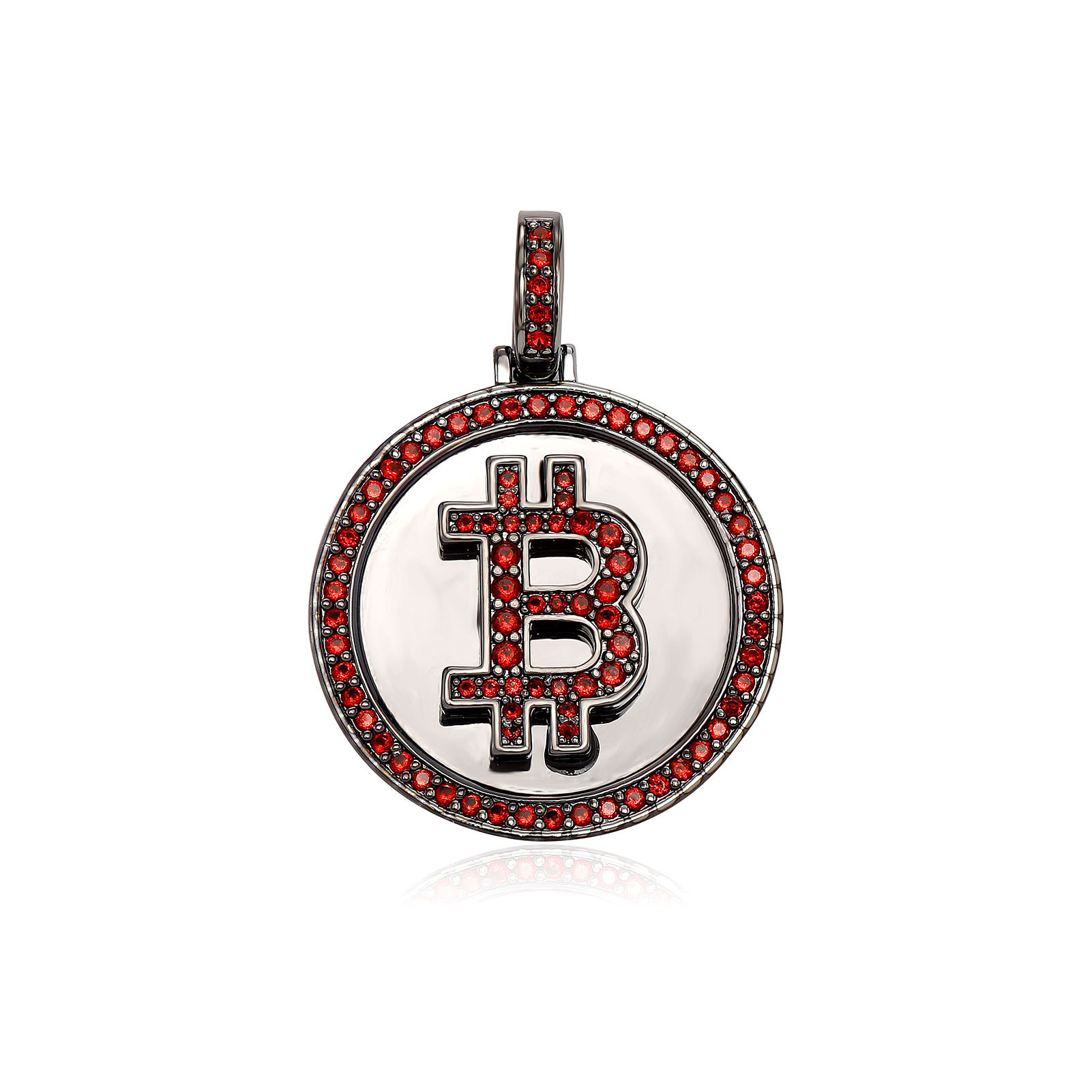 จี้บิตคอยน์ชุบทองประดับเพชรคิว - Hip Hop Chain Necklace บทวิจารณ์และราคา