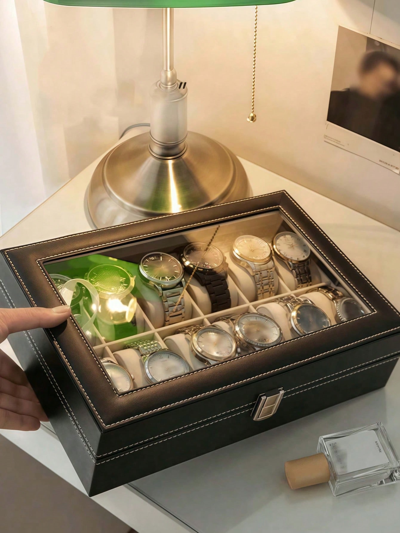 กล่องใส่นาฬิกาหนังพร้อมกุญแจล็ - Jewelry Organizer Watches บทวิจารณ์และราคา
