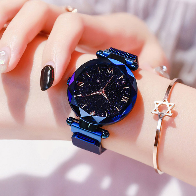 นาฬิกาแฟชั่นสตรีลายท้องฟ้าเต็ม - Jewelry Diamond Watches บทวิจารณ์และราคา