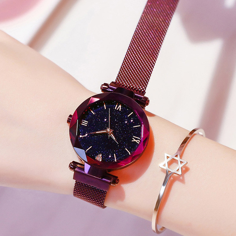 นาฬิกาแฟชั่นสตรีลายท้องฟ้าเต็ม - Jewelry Diamond Watches บทวิจารณ์และราคา