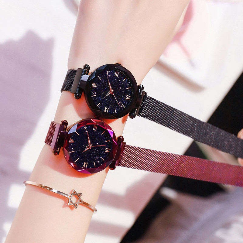 นาฬิกาแฟชั่นสตรีลายท้องฟ้าเต็ม - Jewelry Diamond Watches บทวิจารณ์และราคา