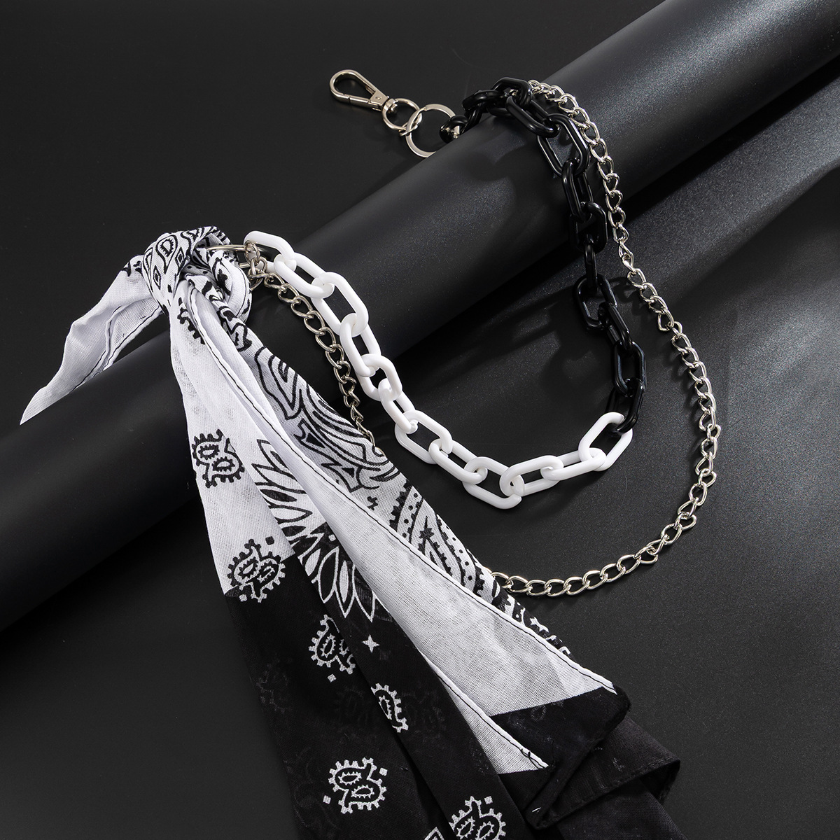 โซ่คล้องกางเกงลายเพสลีย์ สีดำข - Hip Hop Chain Necklace บทวิจารณ์และราคา