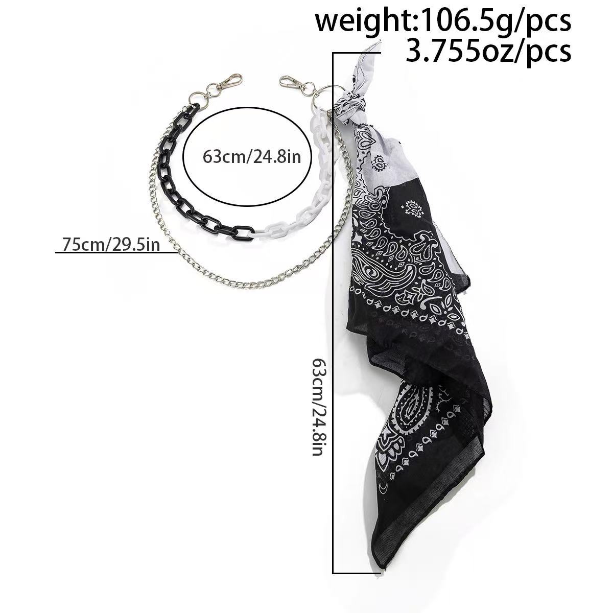 โซ่คล้องกางเกงลายเพสลีย์ สีดำข - Hip Hop Chain Necklace บทวิจารณ์และราคา