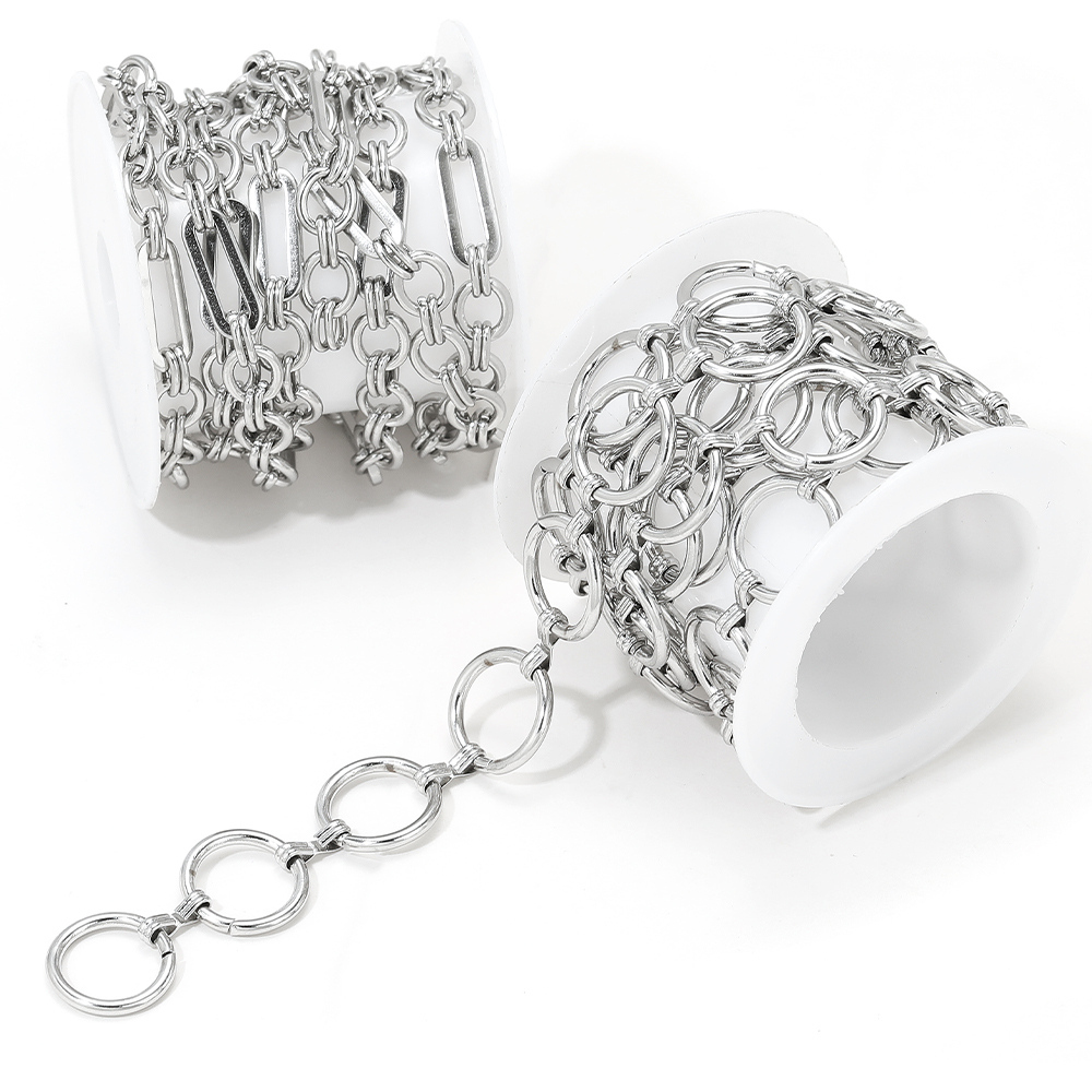 โซ่สแตนเลสหนัก 1 เมตร แบบผสมผส - Hip Hop Chain Necklace บทวิจารณ์และราคา