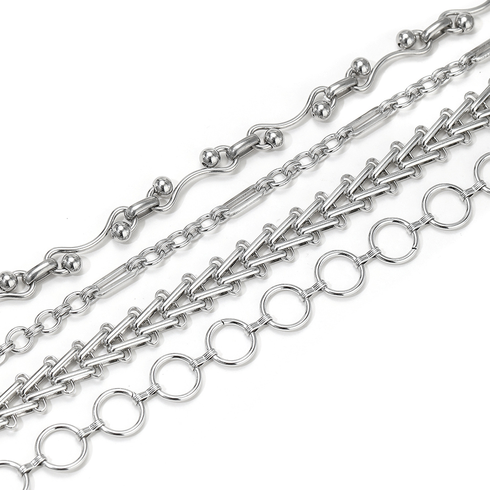 โซ่สแตนเลสหนัก 1 เมตร แบบผสมผส - Hip Hop Chain Necklace บทวิจารณ์และราคา