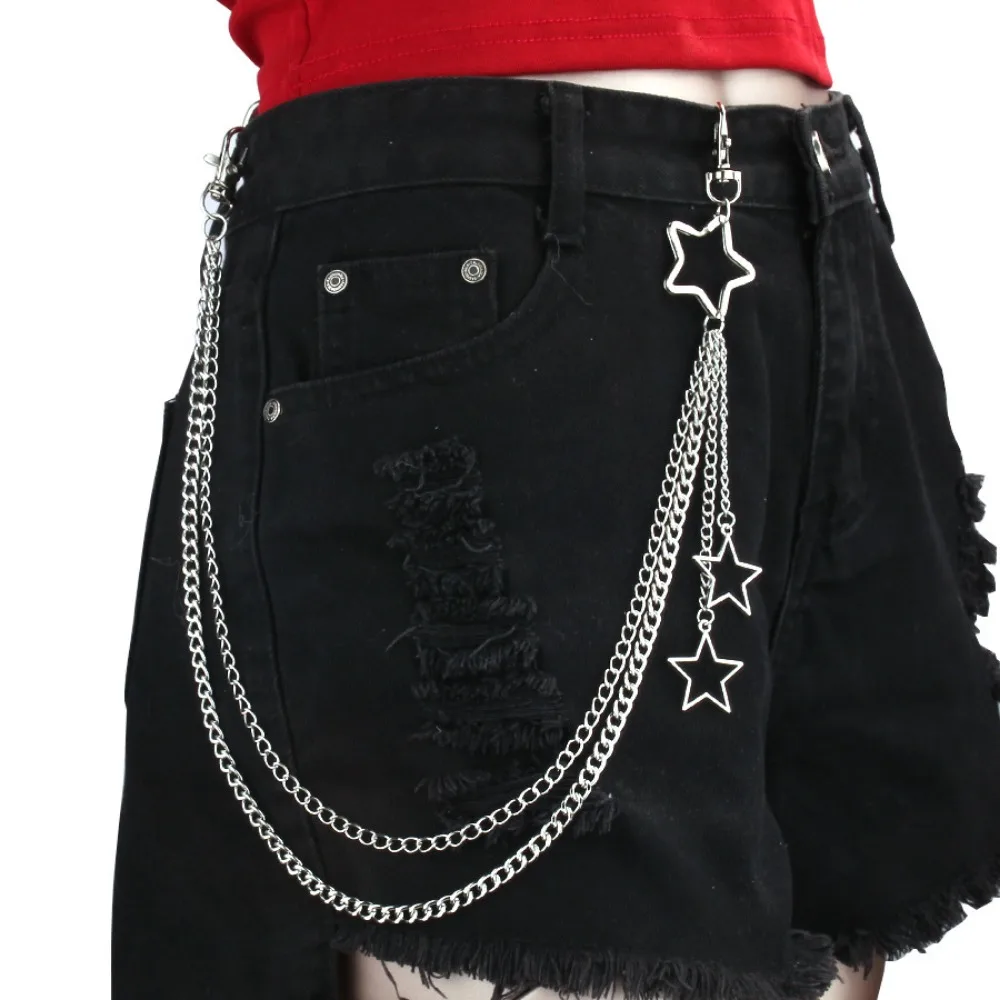 Charm เงินสีสแตนเลส Hollow Sta - Hip Hop Chain Necklace บทวิจารณ์และราคา