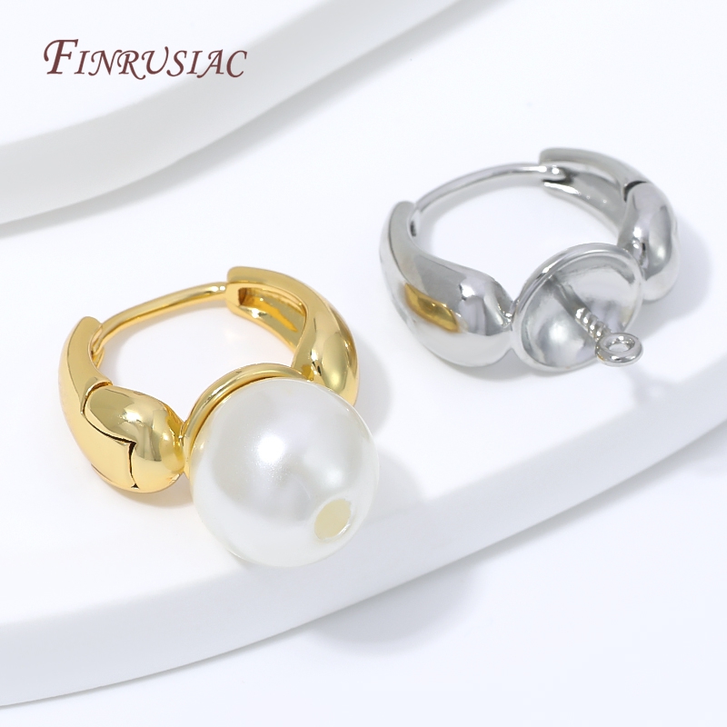 ต่างหูแบบห่วงชุบทอง 18K รูปทรง - Pearl Stud Earrings บทวิจารณ์และราคา