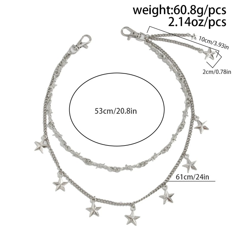 โซ่คาดเอวสองชั้นสไตล์ฮิปฮอปสำห - Hip Hop Chain Necklace บทวิจารณ์และราคา