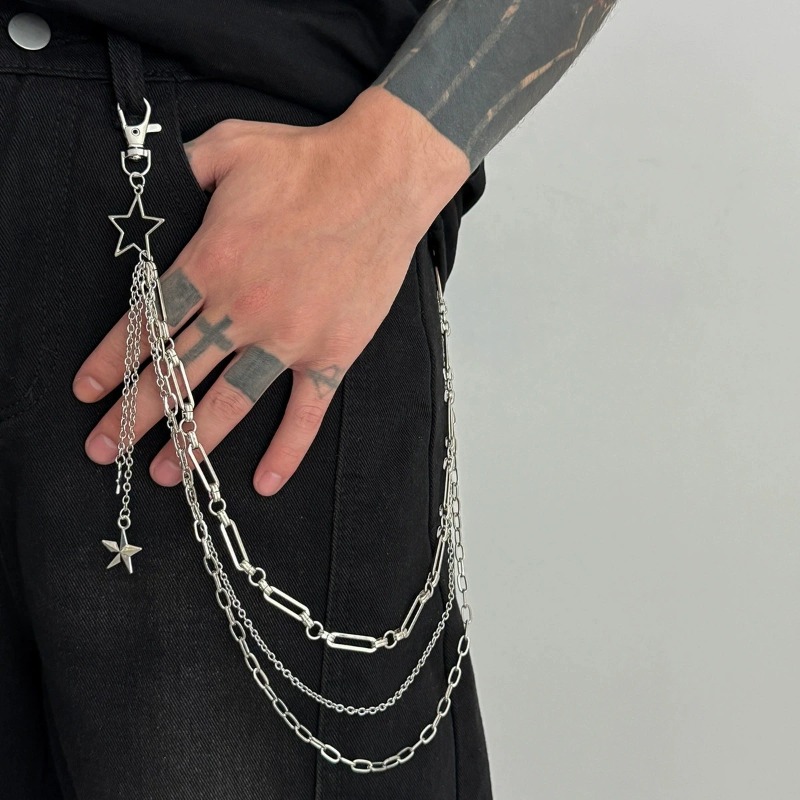 โซ่คาดเอวสองชั้นสไตล์ฮิปฮอปสำห - Hip Hop Chain Necklace บทวิจารณ์และราคา