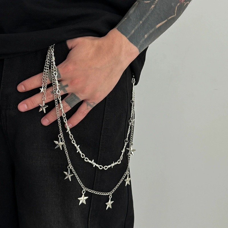 โซ่คาดเอวสองชั้นสไตล์ฮิปฮอปสำห - Hip Hop Chain Necklace บทวิจารณ์และราคา