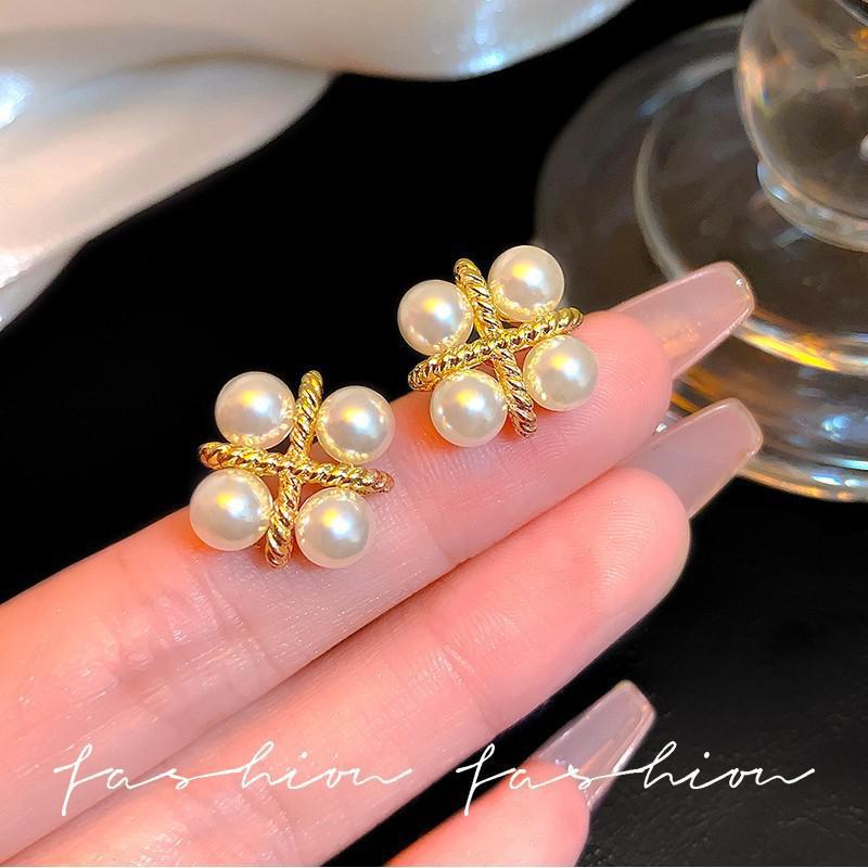 ต่างหูเงินแท้ 925 ดีไซน์เกาหลี - Pearl Stud Earrings บทวิจารณ์และราคา