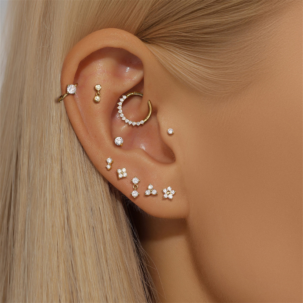 Aide DIY ต่างหูมุกเพทายสีทอง14 - Pearl Stud Earrings บทวิจารณ์และราคา