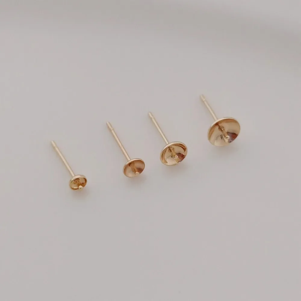 อุปกรณ์ตกแต่งลูกปัดชุบทอง 14K, - Pearl Stud Earrings บทวิจารณ์และราคา