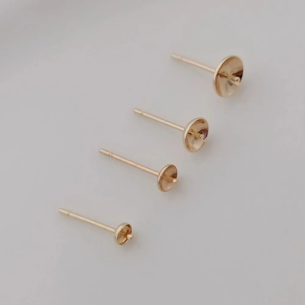 อุปกรณ์ตกแต่งลูกปัดชุบทอง 14K, - Pearl Stud Earrings บทวิจารณ์และราคา