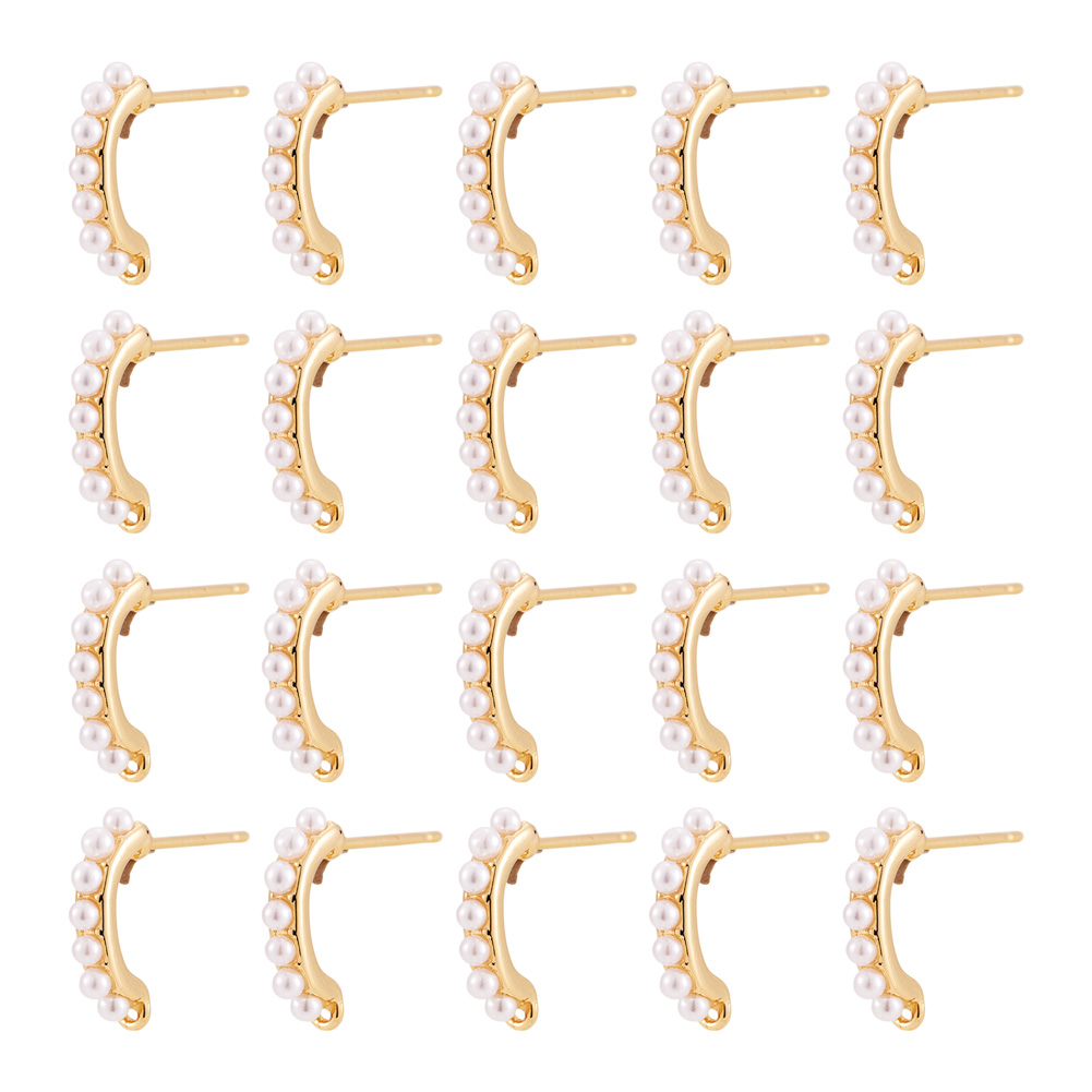 30 ชิ้น ตัวล็อกต่างหูทองเหลือง - Pearl Stud Earrings บทวิจารณ์และราคา
