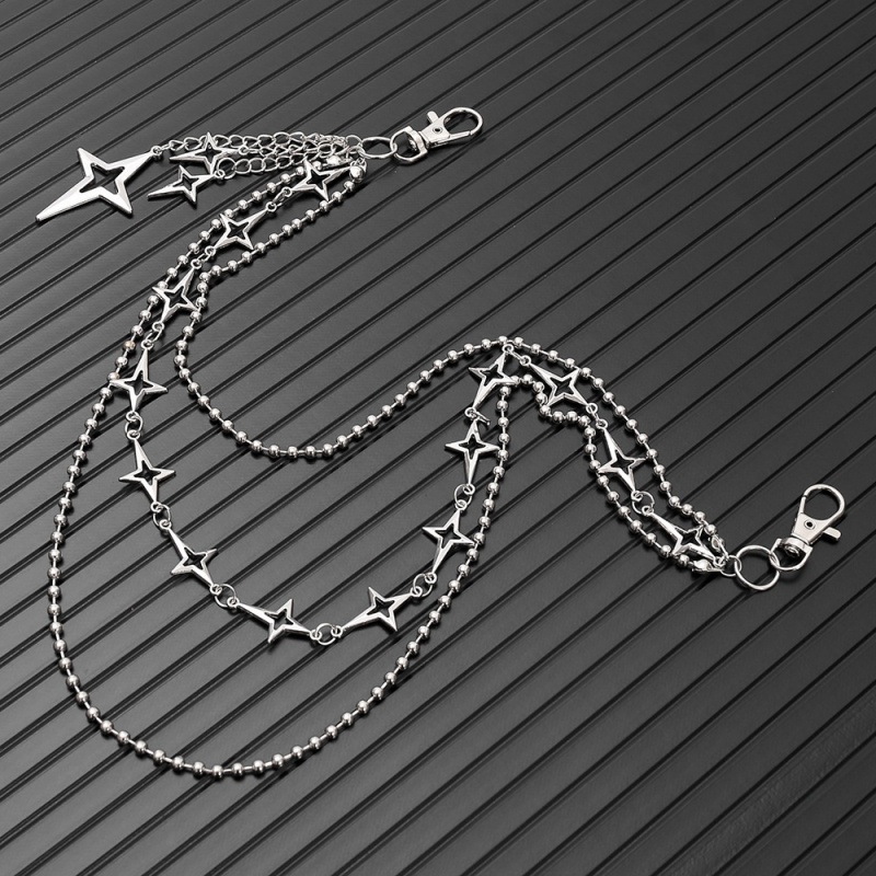 สร้อยคาดเอวแบบหลายชั้นลายดาวสไ - Hip Hop Chain Necklace บทวิจารณ์และราคา