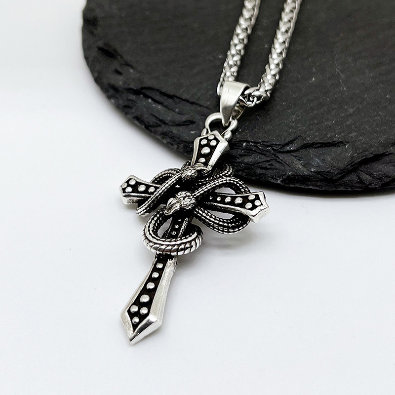 สร้อยคอจี้รูปกางเขนลายงูพันสอง - Hip Hop Chain Necklace บทวิจารณ์และราคา